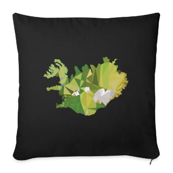 Islande Holiday Road Road Ring Road Glacier - Housse de coussin décorative 45 x 45 cm - noir - Devant