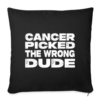 Le cancer a choisi le mauvais mec - Lutte contre le cancer - Housse de coussin décorative 45 x 45 cm - noir - Devant