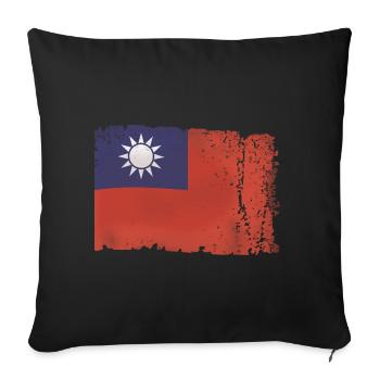 Flag Taiwan Vintage - Sofa pillowcase 17,3'' x 17,3'' (45 x 45 cm) - black - Front