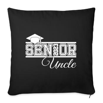 Senior 2023 Oncle Fier Oncle de Diplômé - Housse de coussin décorative 45 x 45 cm - noir - Devant