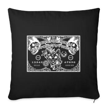 Spirit Board & Planchette Halloween Sphynx Katze - Sofakissenbezug 45 x 45 cm - Schwarz - Vorne
