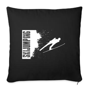 ski jumper - skijumper ski jumping ski jumping - Sofa pillowcase 17,3'' x 17,3'' (45 x 45 cm) - black - Front
