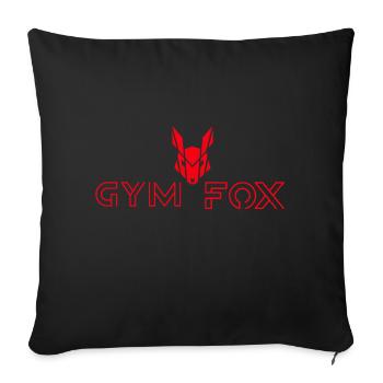 GYM FOX - Motivating Gym and Fitness Designs - Sofa pillowcase 17,3'' x 17,3'' (45 x 45 cm) - black - Front