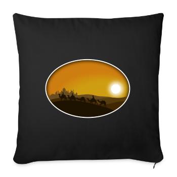 From afar - Sofa pillowcase 17,3'' x 17,3'' (45 x 45 cm) - black - Front