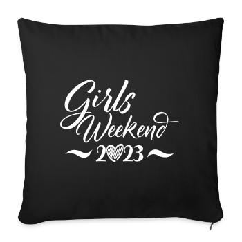 Girls Weekend 2023 Cute Girls Party Trip Vacances - Housse de coussin décorative 45 x 45 cm - noir - Devant