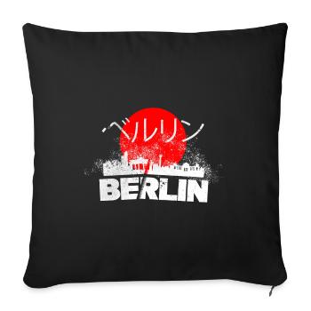 Berlin Germany City Skyline Japan Sun - Sofa pillowcase 17,3'' x 17,3'' (45 x 45 cm) - black - Front