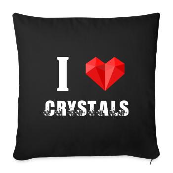 I Love Crystals Crystal Growing Crystal Grower Heart - Sofa pillowcase 17,3'' x 17,3'' (45 x 45 cm) - black - Front