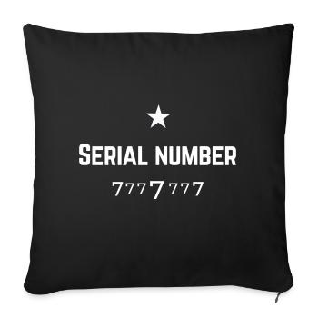 Serial Number 7777777 (star) - Sofa pillowcase 17,3'' x 17,3'' (45 x 45 cm) - black - Front