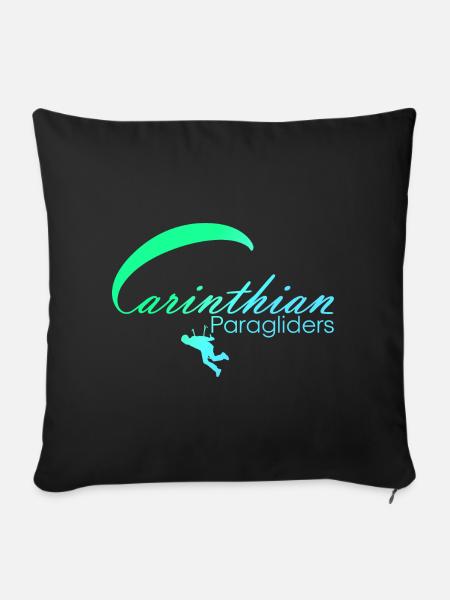 Carinthian Paragliders Logo blaugrün - Sofakissenbezug 45 x 45 cm - Schwarz