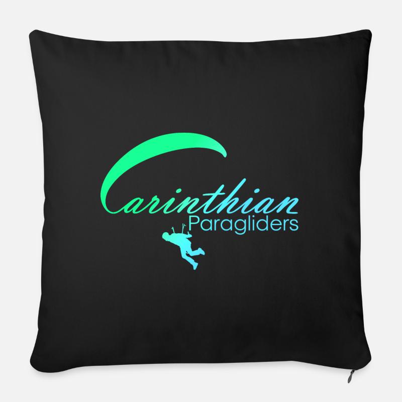 Carinthian Paragliders Logo blaugrün - Sofakissenbezug 45 x 45 cm - Schwarz