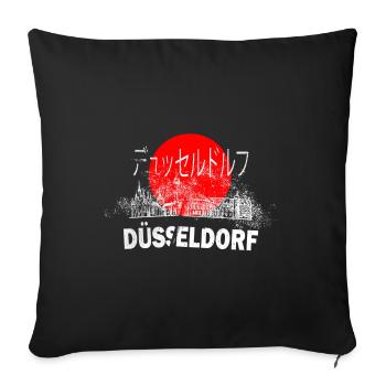 Düsseldorf Deutschland Stadt Skyline Japan Sonne - Sofakissenbezug 45 x 45 cm - Schwarz - Vorne