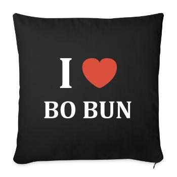 i love bo bun - Housse de coussin décorative 45 x 45 cm - noir - Devant