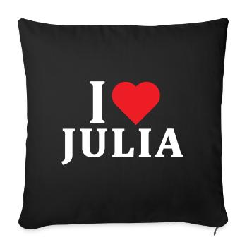 T-Shirt Ich liebe Julia T-Shirt Geschenkidee - Sofakissenbezug 45 x 45 cm - Schwarz - Vorne