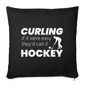 Curling Sweeping Winter Ice Sport Curler Hockey - Sofa pillowcase 17,3'' x 17,3'' (45 x 45 cm) - black - Front