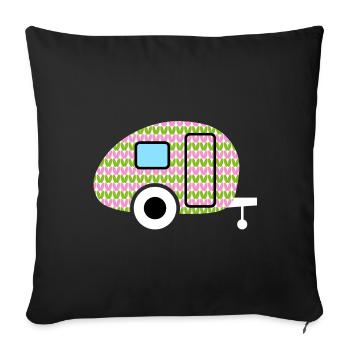 Caravan Spring Caravan Fan Knit Retro Holiday - Sofa pillowcase 17,3'' x 17,3'' (45 x 45 cm) - black - Front