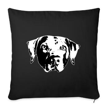 Hund Hundeliebhaber Labrador schwarz-weiß Dog - Sofakissenbezug 45 x 45 cm - Schwarz - Vorne