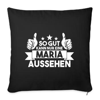 Maria - Sofakissenbezug 45 x 45 cm - Schwarz - Vorne