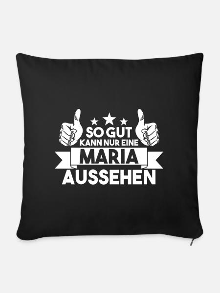 Maria - Sofakissenbezug 45 x 45 cm - Schwarz