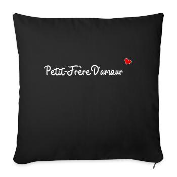 Petit frère d'amour - Housse de coussin décorative 45 x 45 cm - noir - Devant