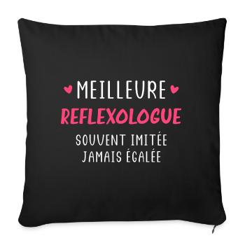 Meilleure Reflexologue - Housse de coussin décorative 45 x 45 cm - noir - Devant