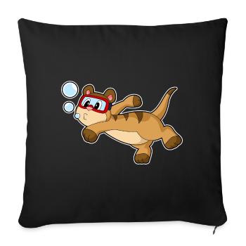 Plongeon de plongée de suricate plongeon de nage - Housse de coussin décorative 45 x 45 cm - noir - Devant