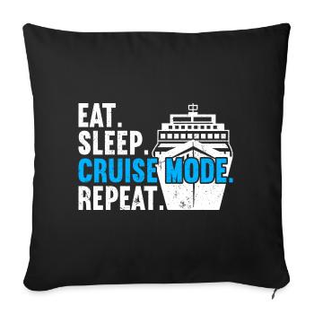 Croisière Croisière Vacances Croisière en famille - Housse de coussin décorative 45 x 45 cm - noir - Devant