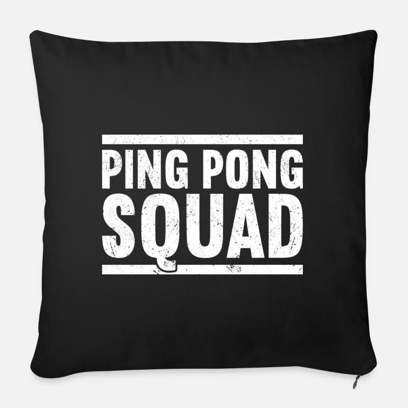 Ping Pong Table Tennis Ping-Pong - Housse de coussin décorative 45 x 45 cm - noir