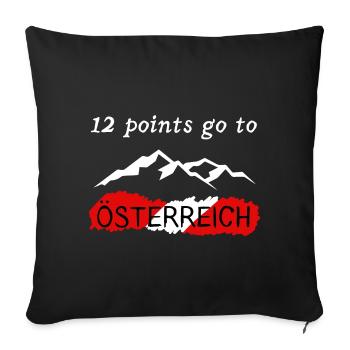 12 points go to Austria - Sofakissenbezug 45 x 45 cm - Schwarz - Vorne