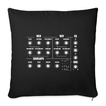 Synthétiseur, Studio d’enregistrement, Forme d’onde, Synthèse, Electro - Housse de coussin décorative 45 x 45 cm - noir - Devant