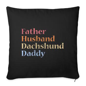 Dackel Hunde Welpe Zwergdackel - Sofakissenbezug 45 x 45 cm - Schwarz - Vorne