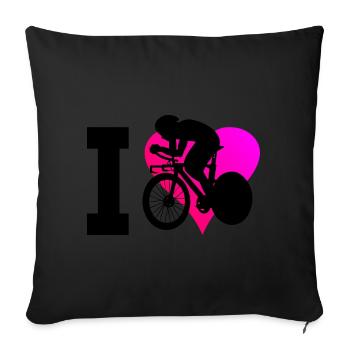 Vélo de route Vélo de route Femmes Hommes Vélo de route - Housse de coussin décorative 45 x 45 cm - noir - Devant
