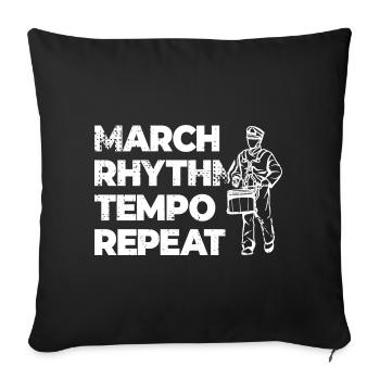 March Rhythm Tempo Repeat - Sofakissenbezug 45 x 45 cm - Schwarz - Vorne