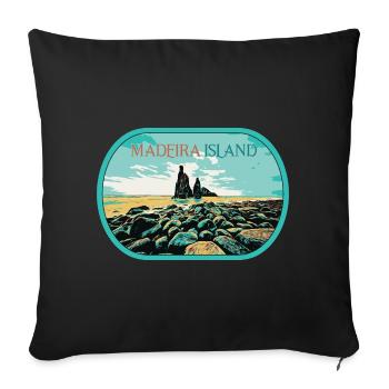 Ribeira da Janela, Insel Madeira, Portugal - Sofakissenbezug 45 x 45 cm - Schwarz - Vorne