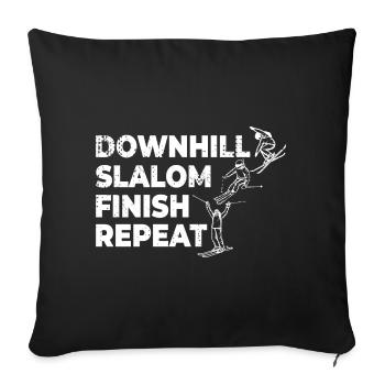 Ski alpin - Housse de coussin décorative 45 x 45 cm - noir - Devant