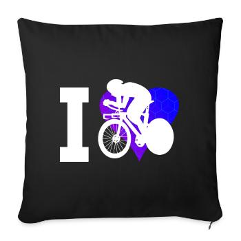 Cycliste sur route Hommes Vélo de route Femmes - Housse de coussin décorative 45 x 45 cm - noir - Devant