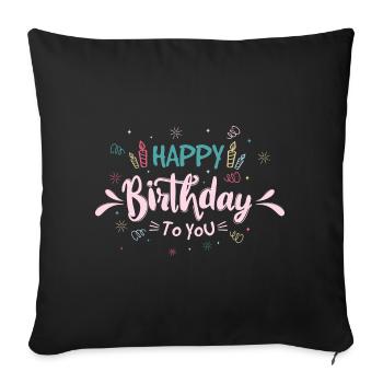 Playful Birthday Typography Celebration - Sofa pillowcase 17,3'' x 17,3'' (45 x 45 cm) - black - Front