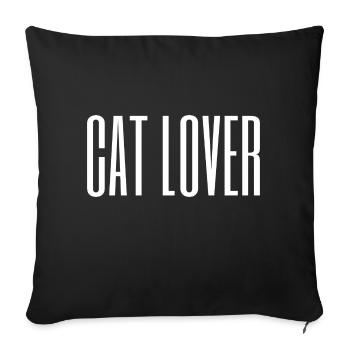 CAT LOVER - Sofa pillowcase 17,3'' x 17,3'' (45 x 45 cm) - black - Front