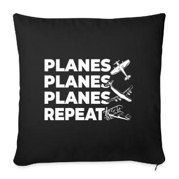 Airplanes - Sofa pillowcase 17,3'' x 17,3'' (45 x 45 cm) - black - Front