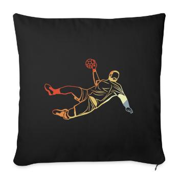 Joueur de handball rétro - Housse de coussin décorative 45 x 45 cm - noir - Devant