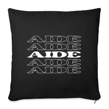 Aide Assistante Assistante Associée Acolyte - Housse de coussin décorative 45 x 45 cm - noir - Devant