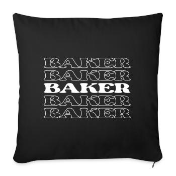Baker Baker Pastry Chef Bakeshop Worker Dough - Sofa pillowcase 17,3'' x 17,3'' (45 x 45 cm) - black - Front