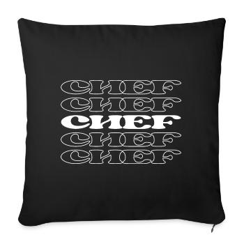 Chef Cook Culinary Expert Food Preparer Kitchen - Sofa pillowcase 17,3'' x 17,3'' (45 x 45 cm) - black - Front