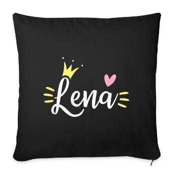 Lena Nom Couronne - Housse de coussin décorative 45 x 45 cm - noir - Devant