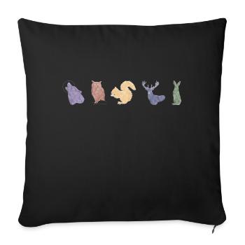 Boho Line Art Design, Series "Woods" - Sofa pillowcase 17,3'' x 17,3'' (45 x 45 cm) - black - Front
