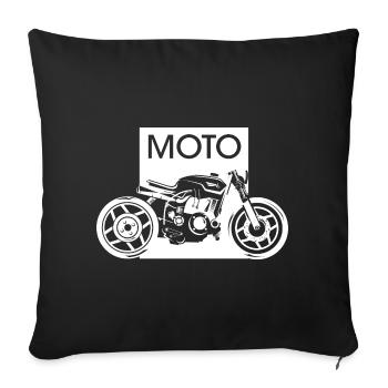 Moto Graphic Garage Custom Workshop Motard Moto - Housse de coussin décorative 45 x 45 cm - noir - Devant