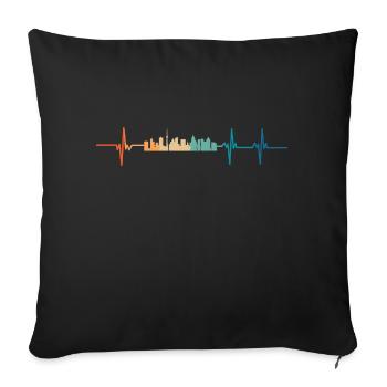 Heartbeat Toronto - Sofa pillowcase 17,3'' x 17,3'' (45 x 45 cm) - black - Front