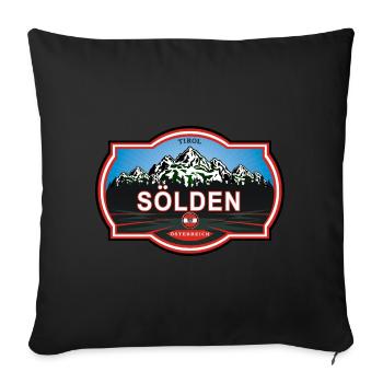 Sölden Österreich - Sofa pillowcase 17,3'' x 17,3'' (45 x 45 cm) - black - Front