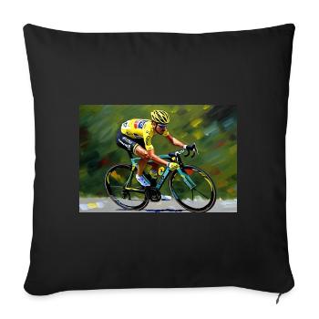 Pedal Power: Pro Cyclist - Sofa pillowcase 17,3'' x 17,3'' (45 x 45 cm) - black - Front