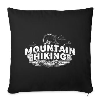 Randonnée en montagne Vintage Badge Graphic - Housse de coussin décorative 45 x 45 cm - noir - Devant