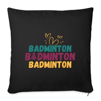 Badminton Badminton Badminton - Sofa pillowcase 17,3'' x 17,3'' (45 x 45 cm) - black - Front